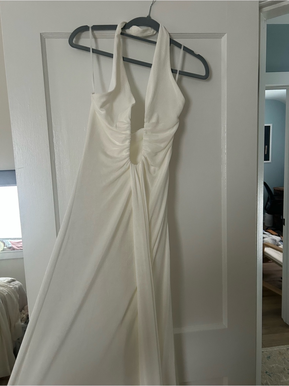 12th Trive Cream Halter Maxi Dress with Plunge Neckline - Picture 4 of 5